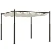 Outsunny Pergola Pavilon 3×3 m Kihúzható Napellenzővel – Krémfehér
