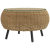 Outsunny Rattan kerek kerti asztal, üveglappal, barna Ø75 x 42 cm