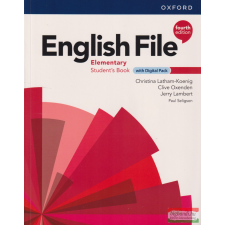Oxford University Press English File Elementary Student&#039;s Book with Digital Pack fourth edition nyelvkönyv, szótár