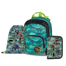 Oxybag Iskolatáska szett OXY Go 3 részes Dino tolltartóval és tornazsákkal iskolatáska
