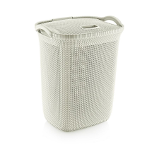 ÖZ-ER PLASTIK Műanyag szennyeskosár fedéllel krém 63L bútor