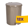Özer Plastik Waves pedálos szemetes kivehető vödörrel Bézs 11L (Karton - 12 db)