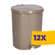 Özer Plastik Waves pedálos szemetes kivehető vödörrel Bézs 11L (Karton - 12 db) szemetes