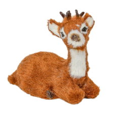  Őzike ülő barna prémium M6cm dekorációs kellék