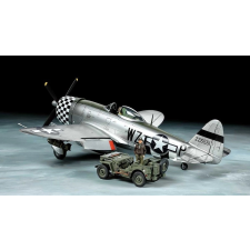  P-47D Thunderbolt Bubbletop műanyag modell + 1/4-tonnás 4x4 jármű makett