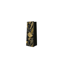 P.W.AGB1023004 Golden Leaves papír ajándéktáska premium italos 12x37x10cm ajándéktasak