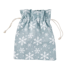 PACK-A-BAG textil zsák pasztellkék, hópehely 14x18 cm karácsonyi dekoráció