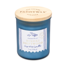 Paddywax COASTAL Hinoki Driftwood illatgyertya üvegtokban fa felsővel 8oz/226g, gyertya