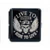 Padonio Gentelo fém cigaretta tárca 20 szál cigarettának - Live to Ride - Ride to Live koponya mintával