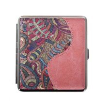 Padonio Hímzett virág mintás fém cigarettatárca, 20 szál cigarettának - 4 cigaretta tárca