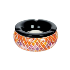 Padonio Közepes méretű kerámia hamutartó - narancs és lila rombusz mintával hamutartó