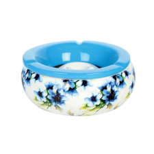 Padonio Nagyméretű kerámia hamutartó virágmintás - sötétkék hamutartó