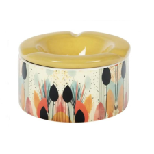 Padonio virág mintás kerámia hamutartó - világosbarna hamutartó