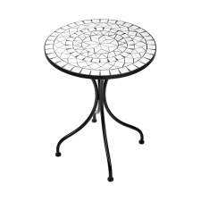 PALAZZO mozaikos kerti asztal, fehér-fekete ?  55 cm kerti bútor