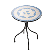PALAZZO mozaikos kerti asztal kék-krémszín, ? 55 cm kerti bútor