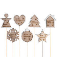  Pálcás beszúró karácsonyi formás 8+15cm dekorációs kellék