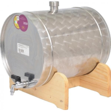  Pálinkatartály fekvő Panka inox 45L fa állványon borászati kellék