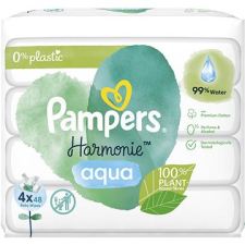 Pampers Harmonie Aqua nedves törlőkendő Plastic Free, 4 x 48 darab tisztító- és takarítószer, higiénia