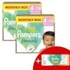 Pampers Harmonie havi Pelenkacsomag 9-14kg Maxi 4 (2x174db) + Ajándék Törlőkendő