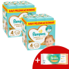 Pampers Premium Care 2x havi Pelenkacsomag 9-14kg Maxi 4 (348db) + Ajándék Törlőkendő