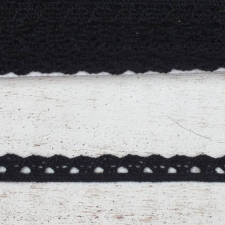  Pamut csipke fekete színű 1 cm x 20 m méteráru