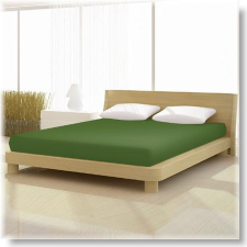 Pamut-elastan classic mohazöld színű gumis lepedő 120cm 200-220 cm-es alacsony matracra lakástextília