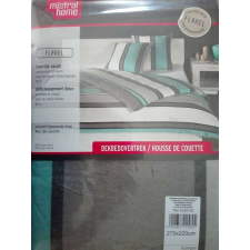  PAMUT-FLANEL PLUS Szürke-Türkiz 3 részes ágynemű-garnitúra 270x220+2x65x65 cm lakástextília