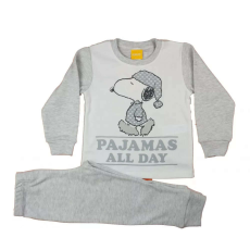  Pamut pizsama Snoopy mintával (104) - szürke