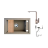 Panama P686-427B Gránit Mosogató + Design Csap + Deszka + Dugóemelő (bézs)