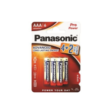 Panasonic 1.5V Alkáli AAA ceruza elem Pro power (6db / csomag) (LR03PPG/6BP 4+2F) (LR03PPG/6BP 4+2F) ceruzaelem
