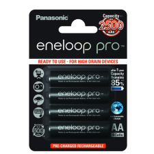Panasonic BK-3HCDE/4BE Panasonic Eneloop PRO akkumulátor 4db X 2500 mAh 1,2V Mignon 4xAA HR6 mini ceruza akku (Tölthető elem) ceruzaelem