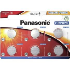 Panasonic CR2025 3V lítium gombelem 6db/csomag (CR2025L-6BP) gombelem