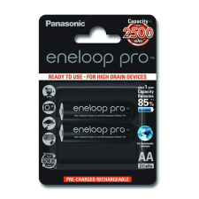 Panasonic ENELOOP PRO elem (AA, BK-3HCDE, 1.2V, 2500 mAh Ni-MH, újratölthető) 2db / csomag mobiltelefon, tablet alkatrész