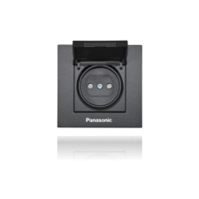 Panasonic Karre Plus csapfedeles dugalj gyermekvédős fekete(Keret nélkül) világítási kellék