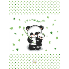 Panda Babastar merev pelenkázó lap 50*70 cm - zöld panda és mamája pelenkázó matrac