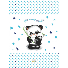 Panda Babastar puha 2 ékes pelenkázó lap 50*70 cm - kék panda és mamája pelenkázó matrac