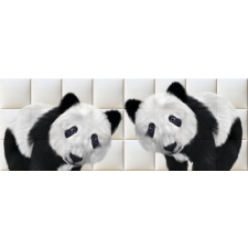 Panda nyomtatott műbőr falvédő tapéta, díszléc és más dekoráció