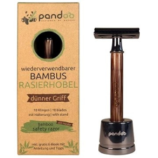 Pandoo Bambusz borotva vékony nyél + borotvapengék 10 db eldobható borotva