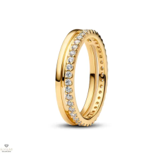 Pandora 14K aranyozott dupla karikagyűrű 52-es méret - 163799C01-52 gyűrű