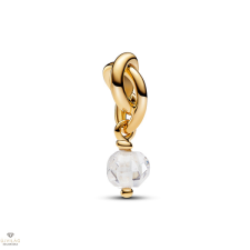 Pandora 14k aranyozott fazettált áttetsző örökkévalóság kör függő charm - 763462C04 medál