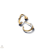 Pandora 14K aranyozott organikus formájú, kéttónusú nyitott karika fülbevaló - 263880C00