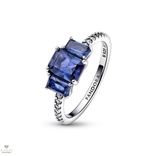 Pandora Csillogó Kék Szögletes gyűrű 58-as méret - 192389C01-58 gyűrű