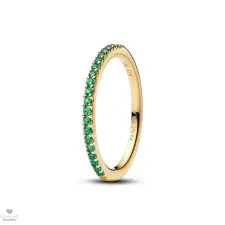 Pandora Csillogó zöld fél örökkévalóság gyűrű 54-es méret - 162999C03-54 gyűrű