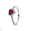 Pandora emelkedett piros szív gyűrű 58-as méret - 198421C02-58