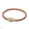 Pandora Fonott karkötő piros textil zsinórral 17 cm - 563816C01-17