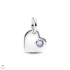 Pandora Gravírozható Szív kék kristállyal charm - 794295C03