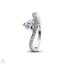 Pandora Hullámzó pavé szív gyűrű 54-es méret - 193661C01-54 gyűrű