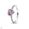 Pandora Kiemelt világosbíbor szív gyűrű 56-os méret - 198421C12-56