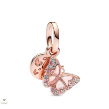 Pandora rózsaszín köves pillangó és idézet medál charm - 782555C01 medál