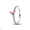 Pandora Rózsaszín Pillangó gyűrű 60-as méret - 194269C02-60